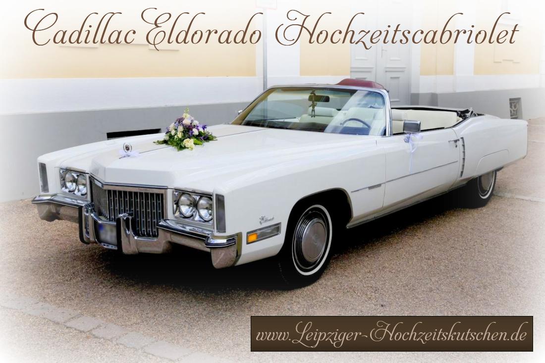 Hochzeitsauto Machern - Weies Cadillac Cabrio