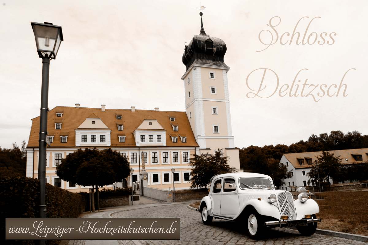 Hochzeitsauto zur Hochzeit im Schloss Delitzsch mieten