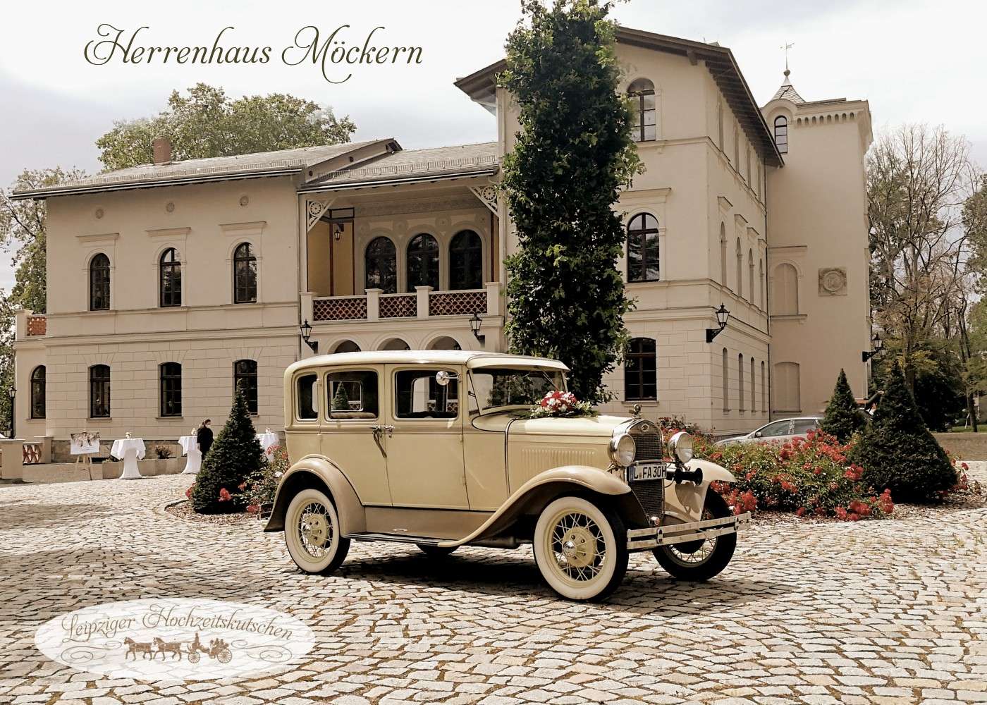 Foto: Hochzeitfahrt im Oldtimer zur freien Tauung in Leipzig Gohlis / Mckern