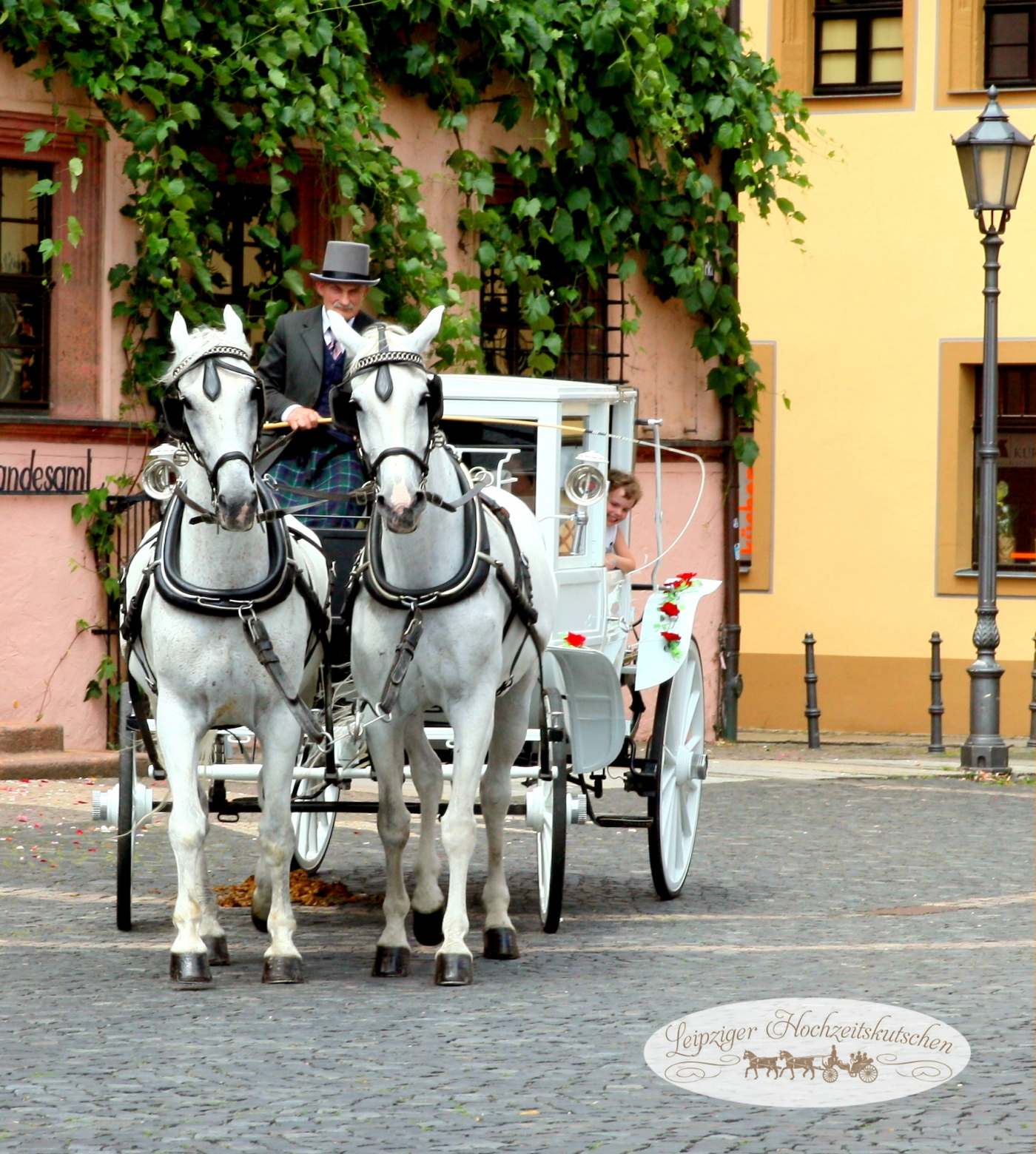 Kutschfahrt zur Hochzeit in Wurzen (Sachsen)