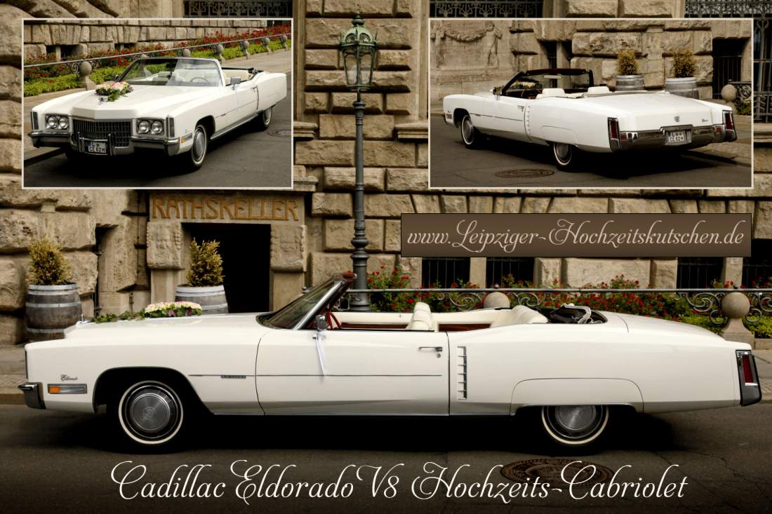 Hochzeitsauto Leipzig - Weies Cadillac Cabrio