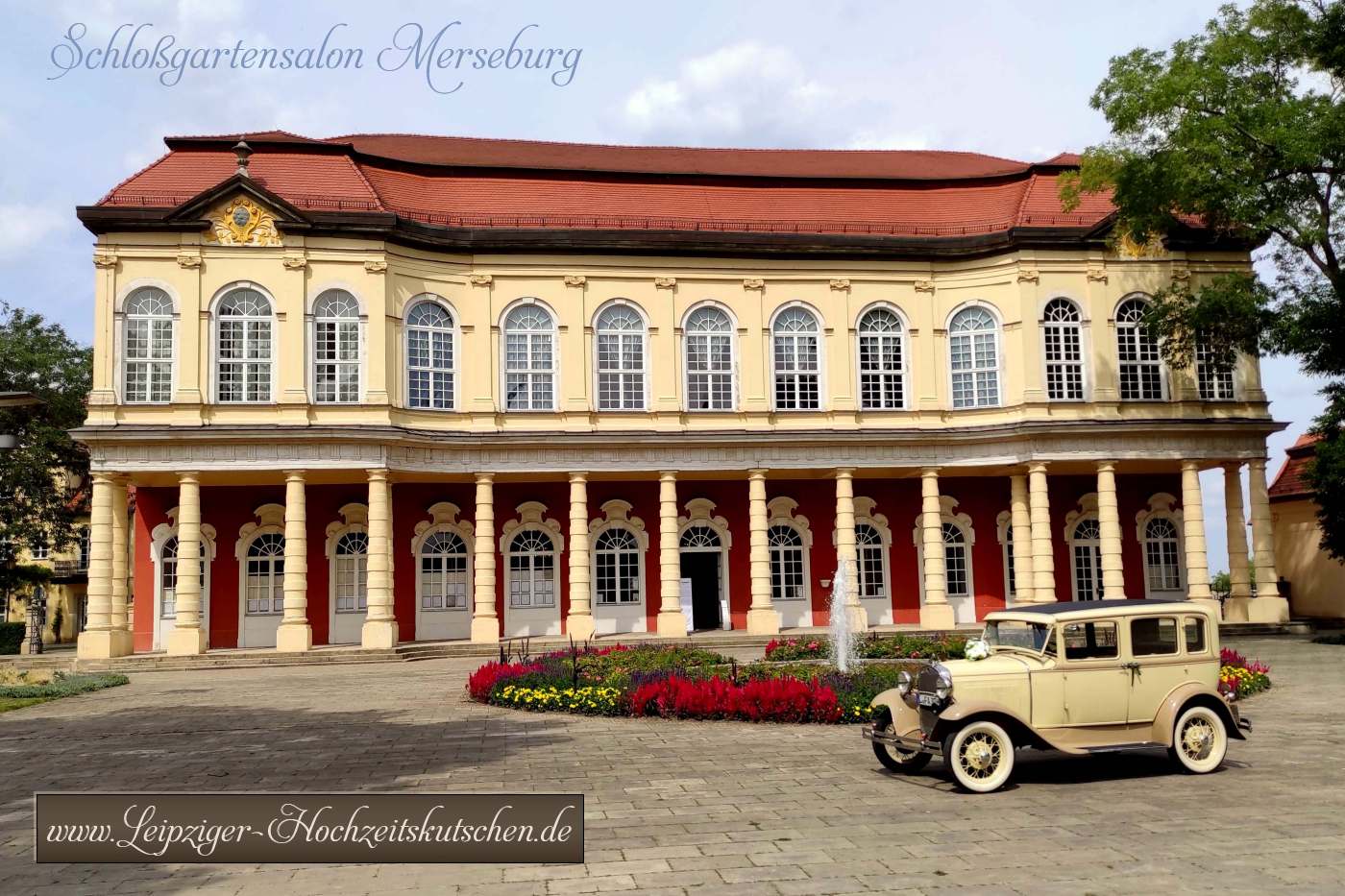 Fotoshooting mit Oldtimer am Schlogartensalon in Merseburg