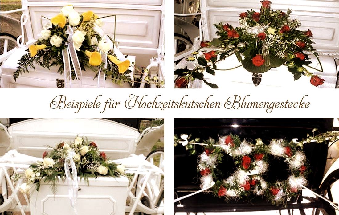 Beispiele fr Hochzeitskutschen Blumenschmuck